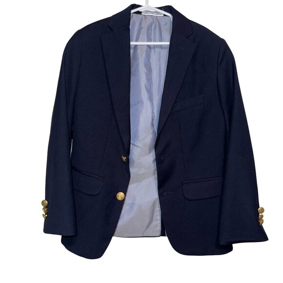 Izod Boys Navy Blazer With Gold Buttons Size 8 - Picture 1 of 8